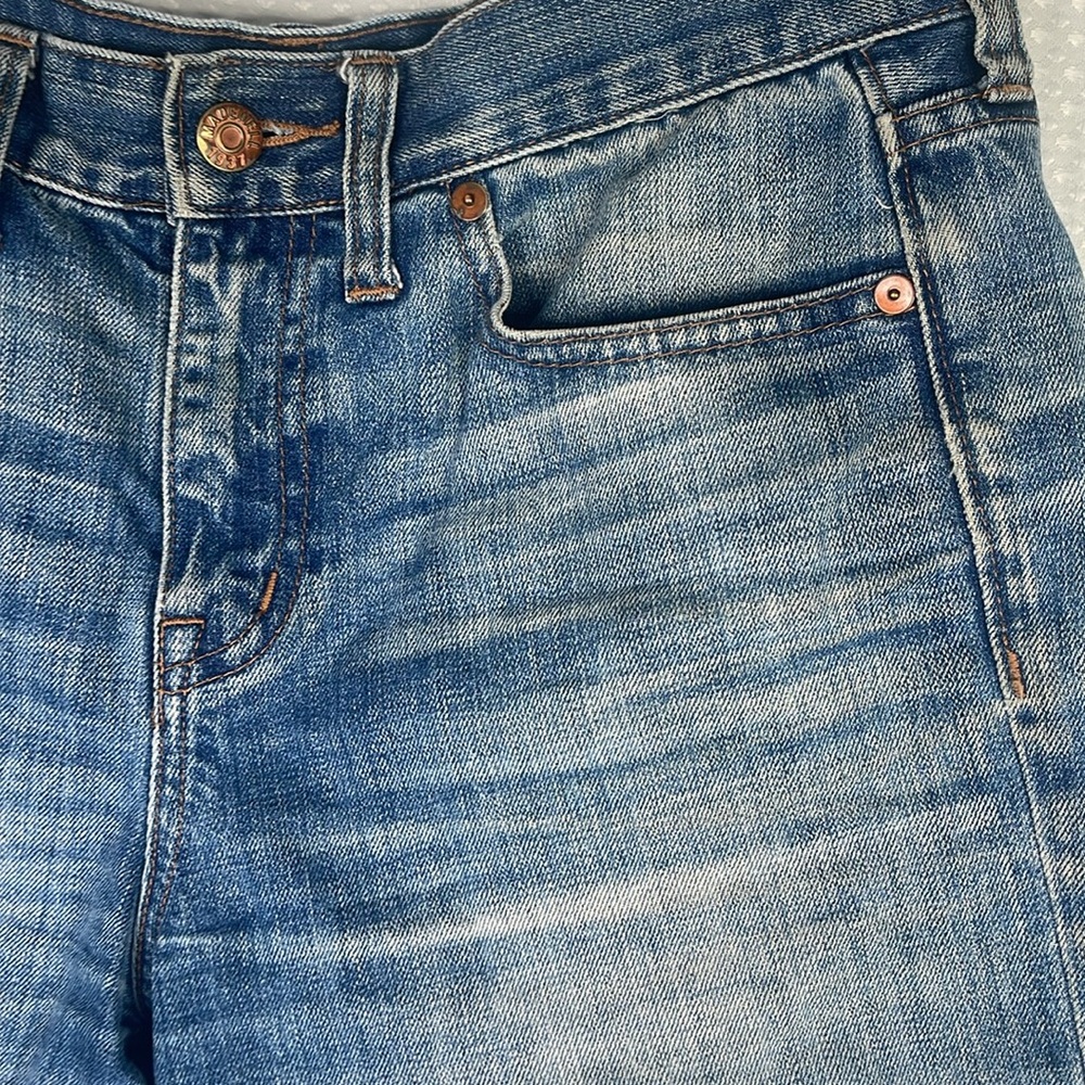 Madewell High Rise Cut Off Denim Shorts Distressed Sz 27 - Picture 3 of 10